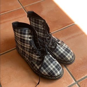 Plaid Dr. Martens Lace Up Boots